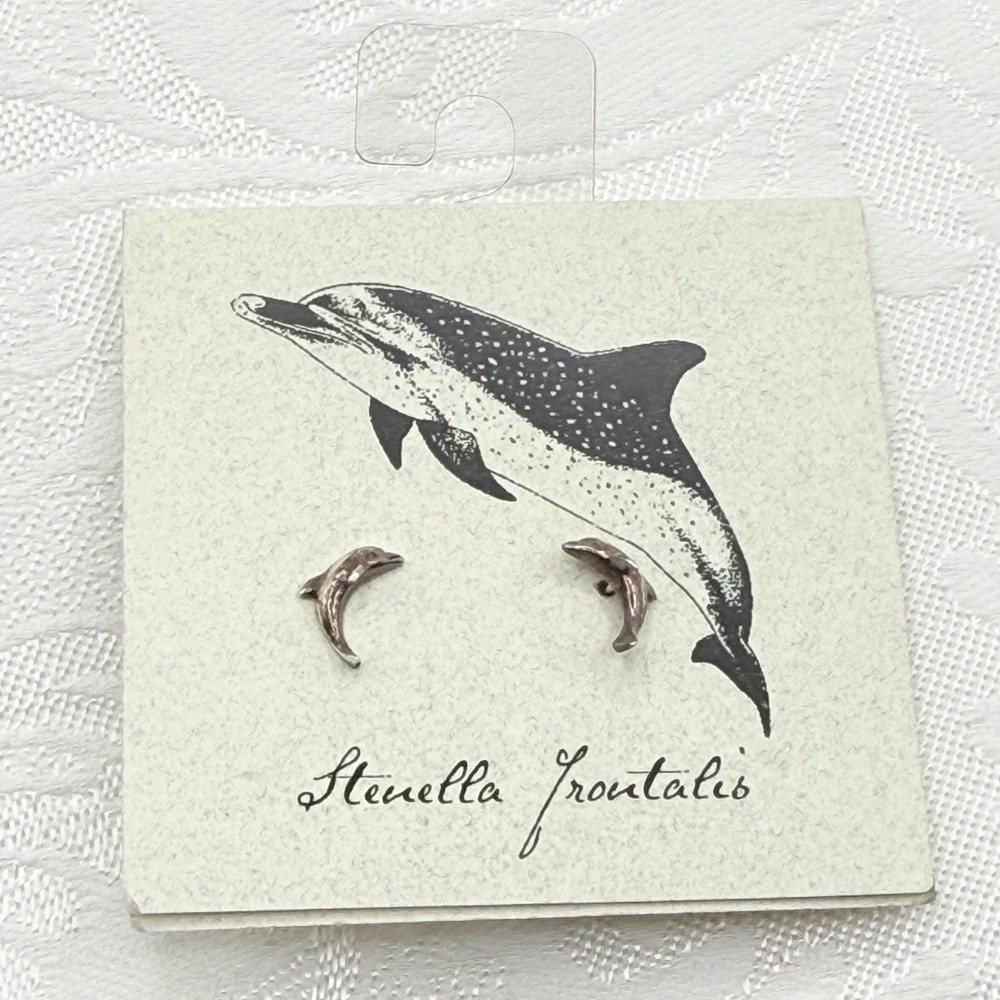 Armani Dolphin Sterling Silver‎ Stud Earrings - Steirella